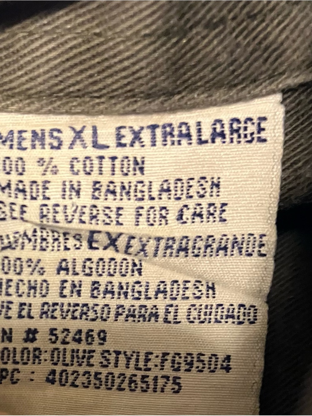 Faded Glory Olive Green shirt with Red and Navy Label - Picture 4 of 4
